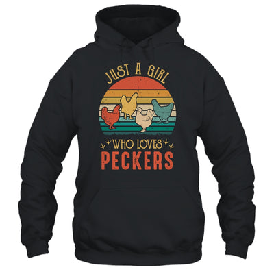 Just A Girl Who Loves Peckers Funny Chicken Farmer Vintage Shirt & Tank Top | siriusteestore