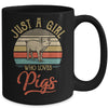 Just A Girl Who Loves Pigs Cute Vintage Pigs Girl Mug | siriusteestore