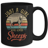Just A Girl Who Loves Sheeps Cute Vintage Sheeps Girl Mug | siriusteestore
