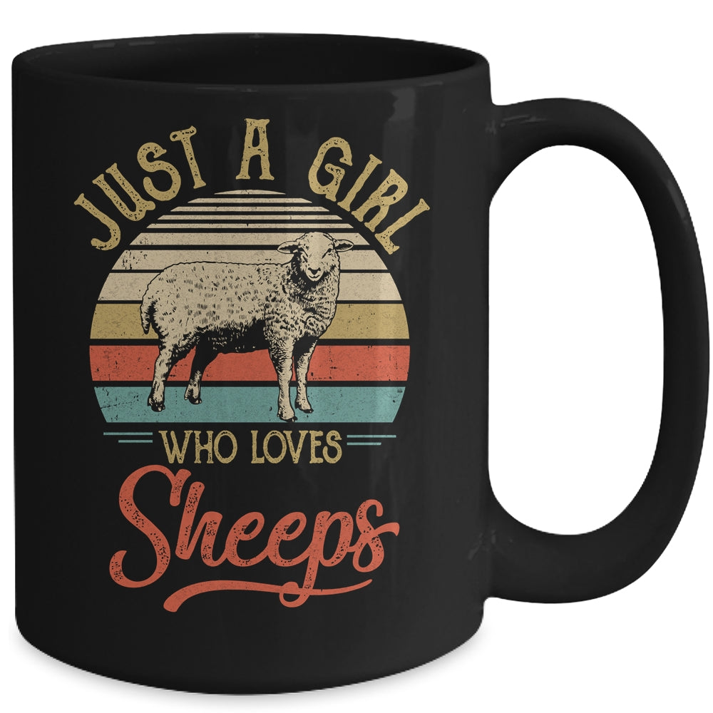Just A Girl Who Loves Sheeps Cute Vintage Sheeps Girl Mug | siriusteestore