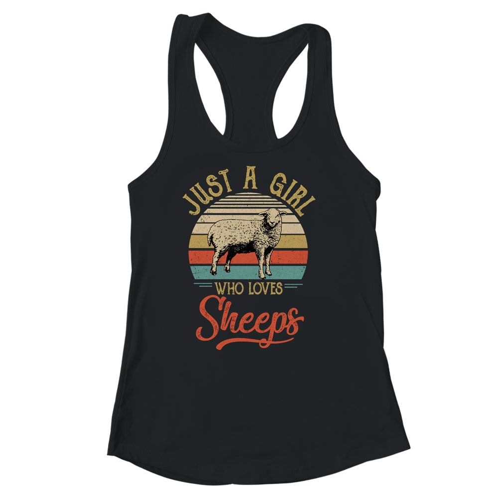 Just A Girl Who Loves Sheeps Cute Vintage Sheeps Girl Shirt & Tank Top | siriusteestore