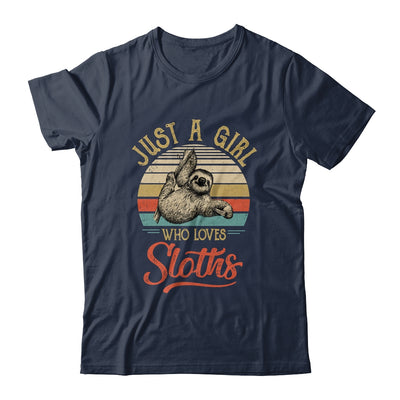 Just A Girl Who Loves Sloths Cute Vintage Sloths Girl Shirt & Tank Top | siriusteestore