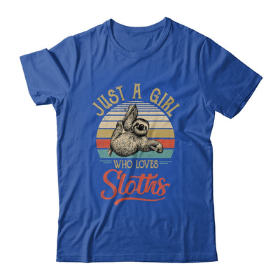 Just A Girl Who Loves Sloths Cute Vintage Sloths Girl Shirt & Tank Top | siriusteestore