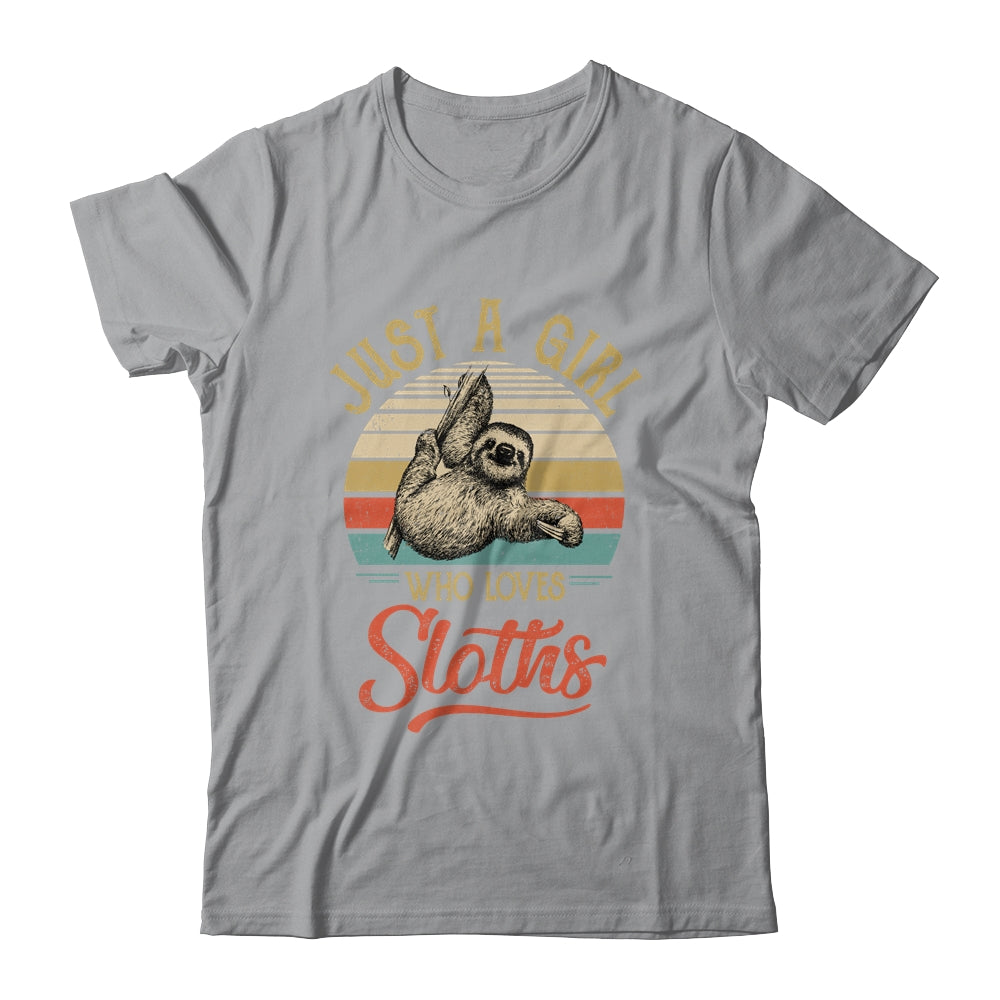 Just A Girl Who Loves Sloths Cute Vintage Sloths Girl Shirt & Tank Top | siriusteestore