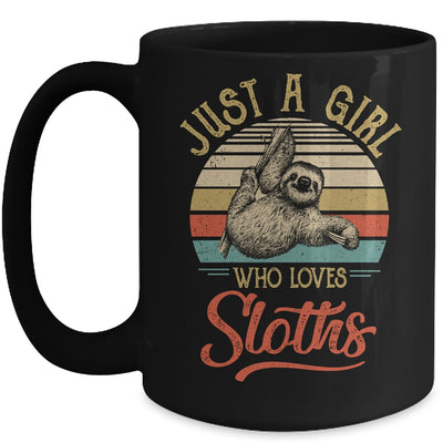 Just A Girl Who Loves Sloths Cute Vintage Sloths Girl Mug | siriusteestore