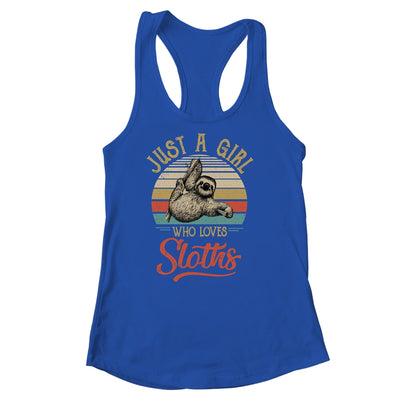 Just A Girl Who Loves Sloths Cute Vintage Sloths Girl Shirt & Tank Top | siriusteestore