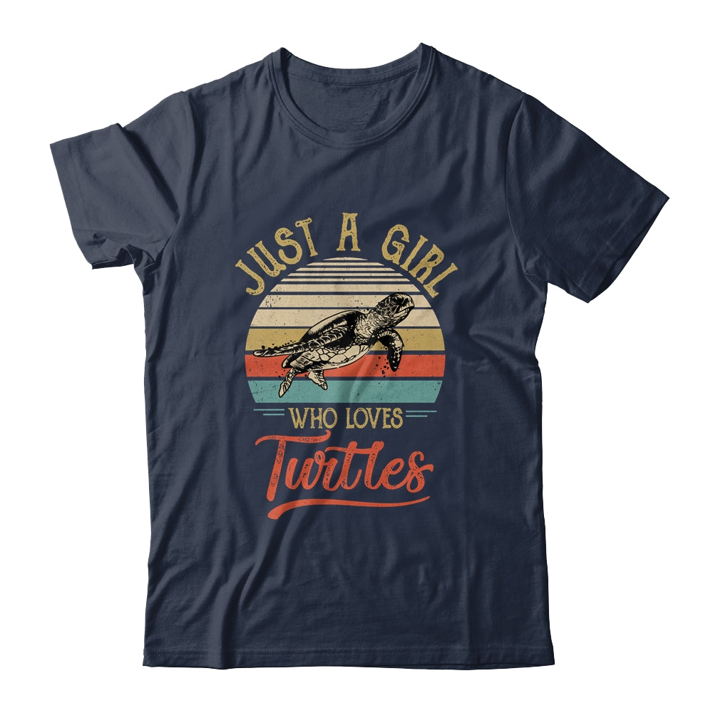 Just A Girl Who Loves Turtles Cute Vintage Turtles Girl Shirt & Tank Top | siriusteestore