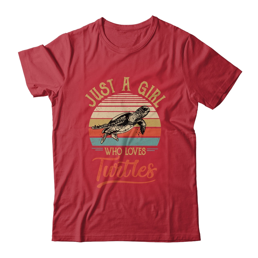 Just A Girl Who Loves Turtles Cute Vintage Turtles Girl Shirt & Tank Top | siriusteestore