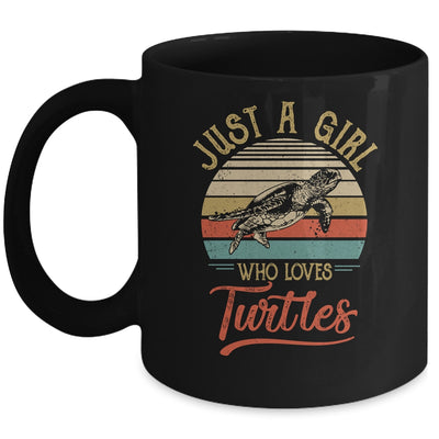 Just A Girl Who Loves Turtles Cute Vintage Turtles Girl Mug | siriusteestore