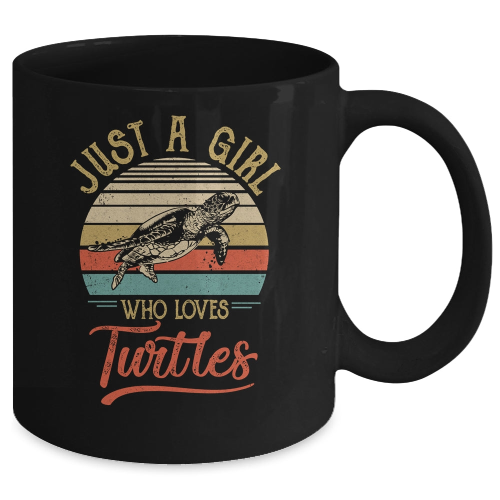 Just A Girl Who Loves Turtles Cute Vintage Turtles Girl Mug | siriusteestore
