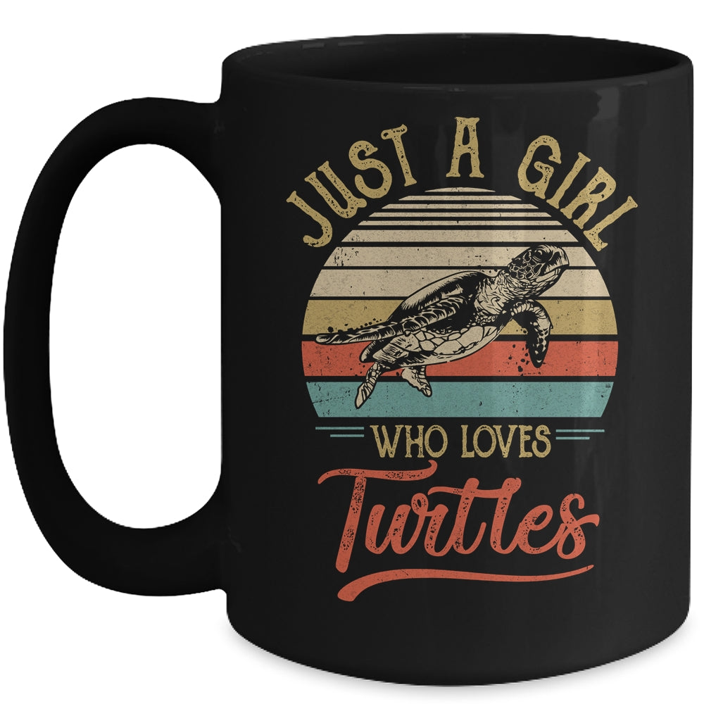 Just A Girl Who Loves Turtles Cute Vintage Turtles Girl Mug | siriusteestore