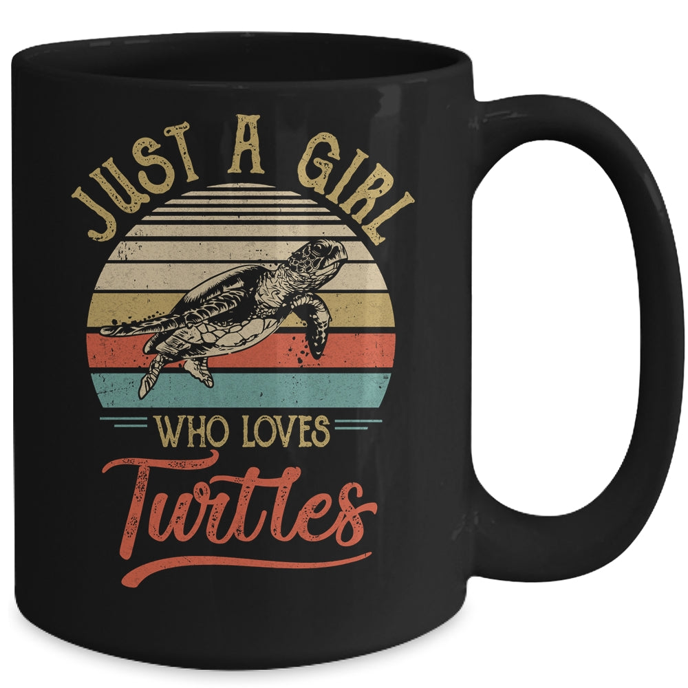Just A Girl Who Loves Turtles Cute Vintage Turtles Girl Mug | siriusteestore