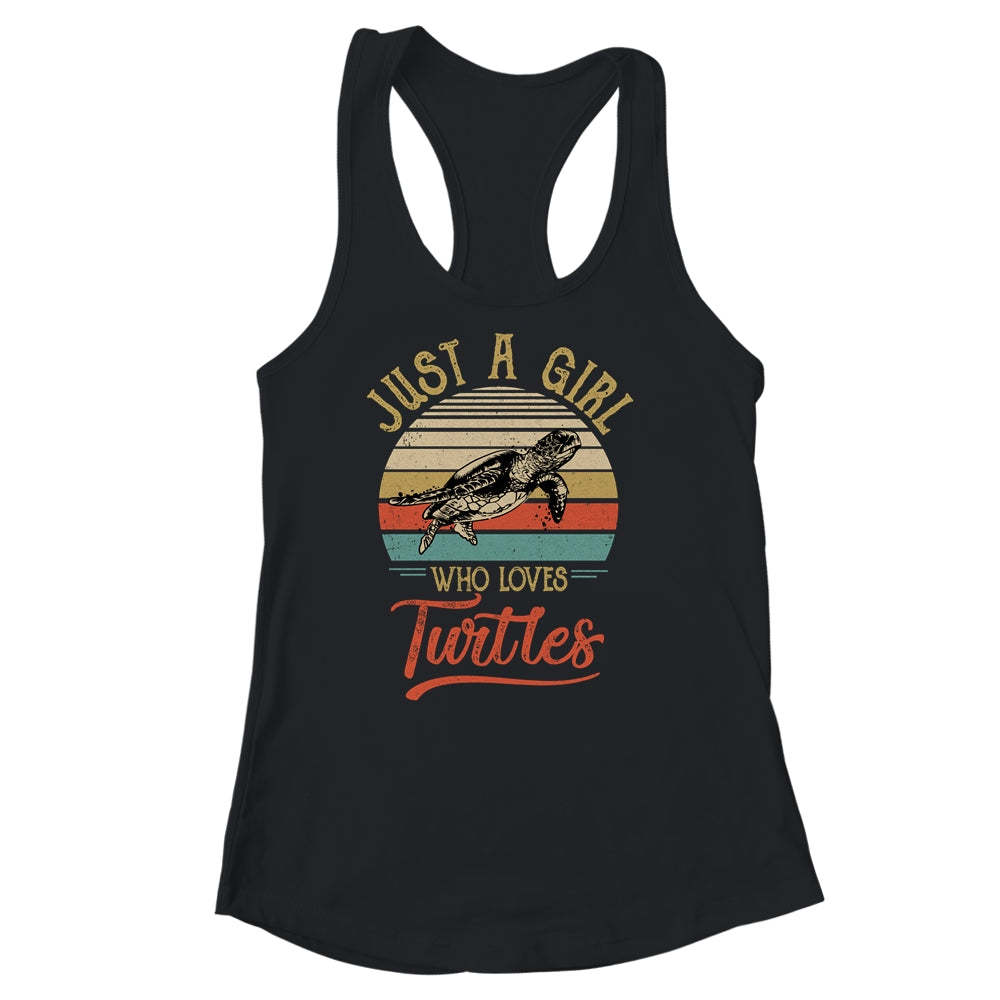 Just A Girl Who Loves Turtles Cute Vintage Turtles Girl Shirt & Tank Top | siriusteestore