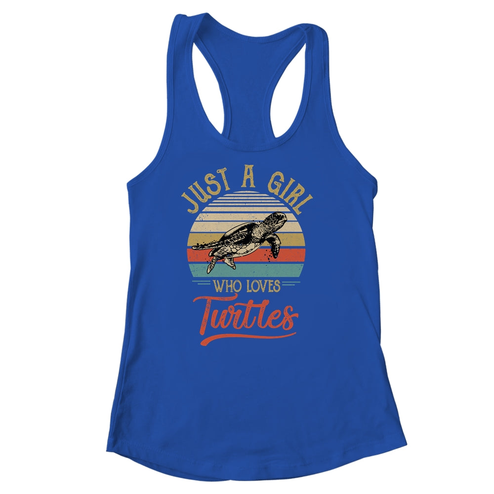 Just A Girl Who Loves Turtles Cute Vintage Turtles Girl Shirt & Tank Top | siriusteestore