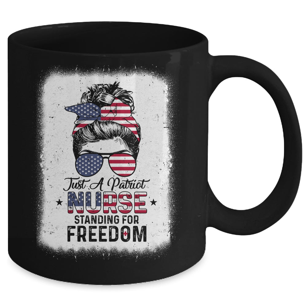 Just A Patriot Nurse Standing For Freedom US Flag Mug | siriusteestore