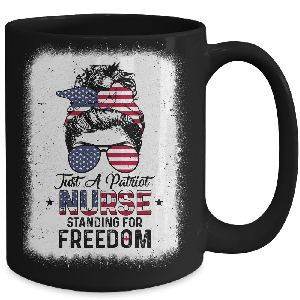Just A Patriot Nurse Standing For Freedom US Flag Mug | siriusteestore