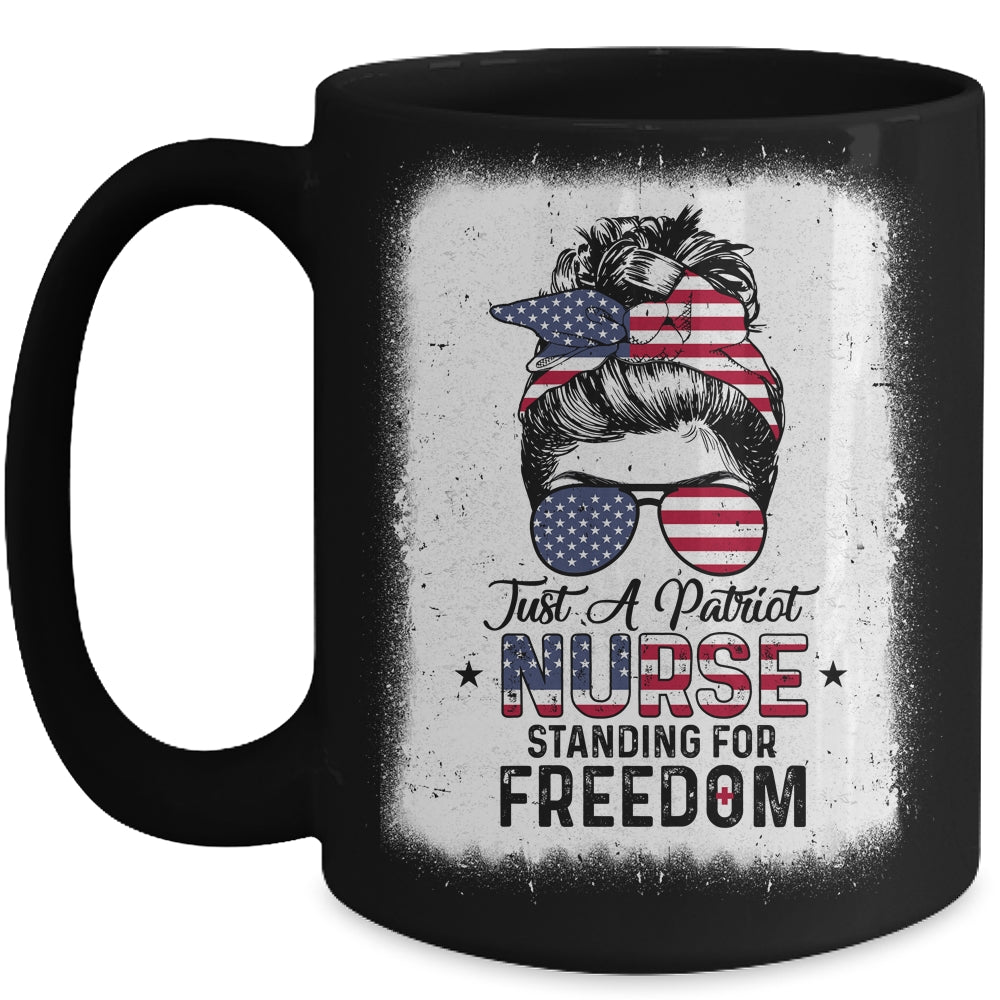 Just A Patriot Nurse Standing For Freedom US Flag Mug | siriusteestore