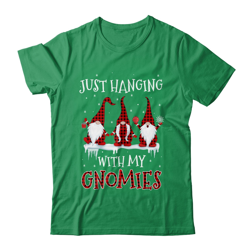 Just Hanging With My Gnomies Buffalo Plaid Funny Christmas Shirt & Sweatshirt | siriusteestore