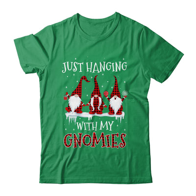 Just Hanging With My Gnomies Buffalo Plaid Funny Christmas Shirt & Sweatshirt | siriusteestore