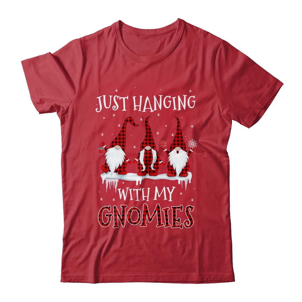 Just Hanging With My Gnomies Buffalo Plaid Funny Christmas Shirt & Sweatshirt | siriusteestore