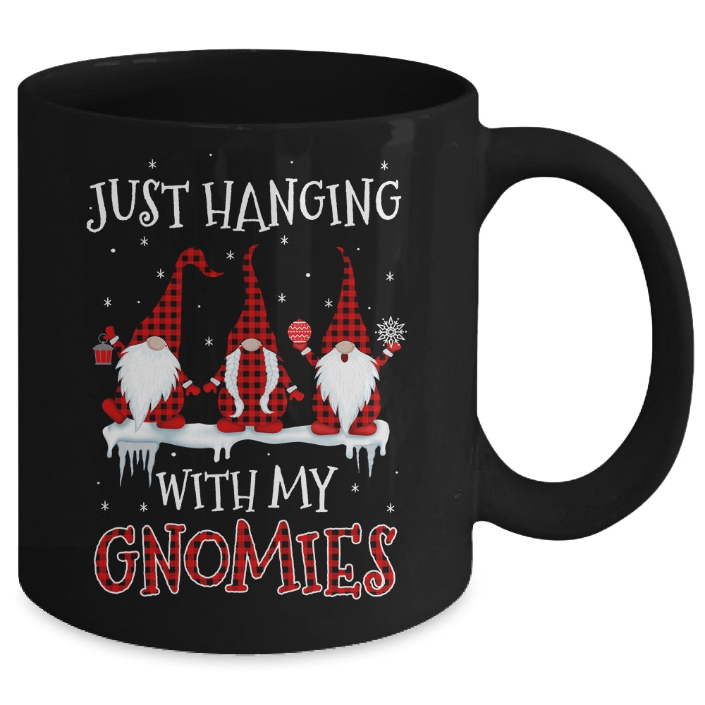 Just Hanging With My Gnomies Buffalo Plaid Funny Christmas Mug | siriusteestore