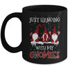 Just Hanging With My Gnomies Buffalo Plaid Funny Christmas Mug | siriusteestore