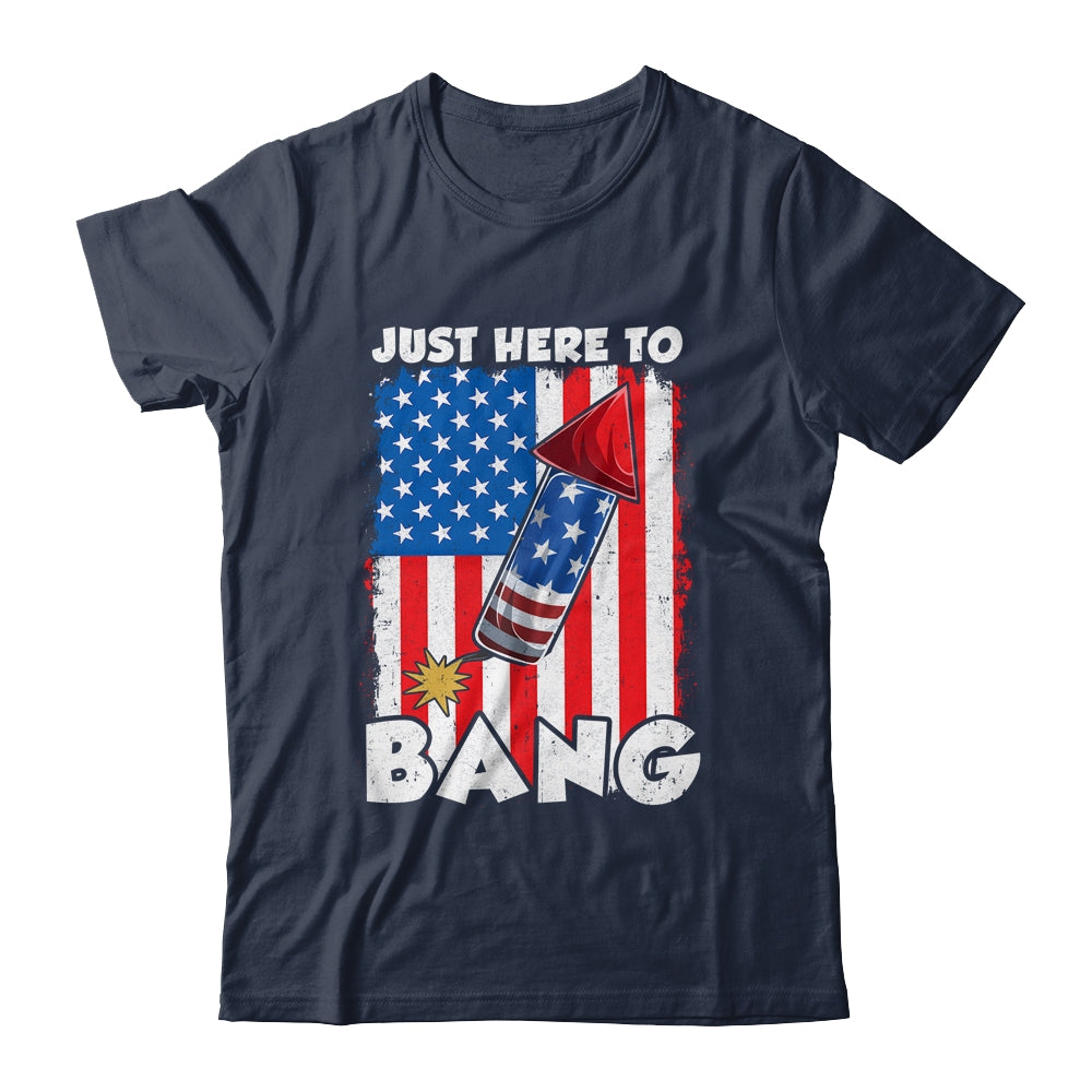 Just here To Bang 4th Of July American Flag Fourth Of July Shirt & Tank Top | siriusteestore