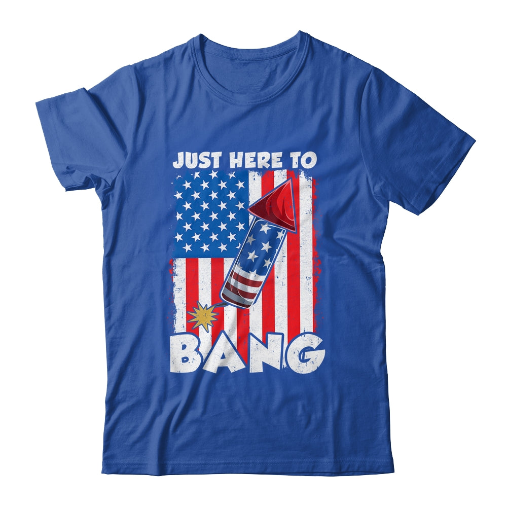 Just here To Bang 4th Of July American Flag Fourth Of July Shirt & Tank Top | siriusteestore