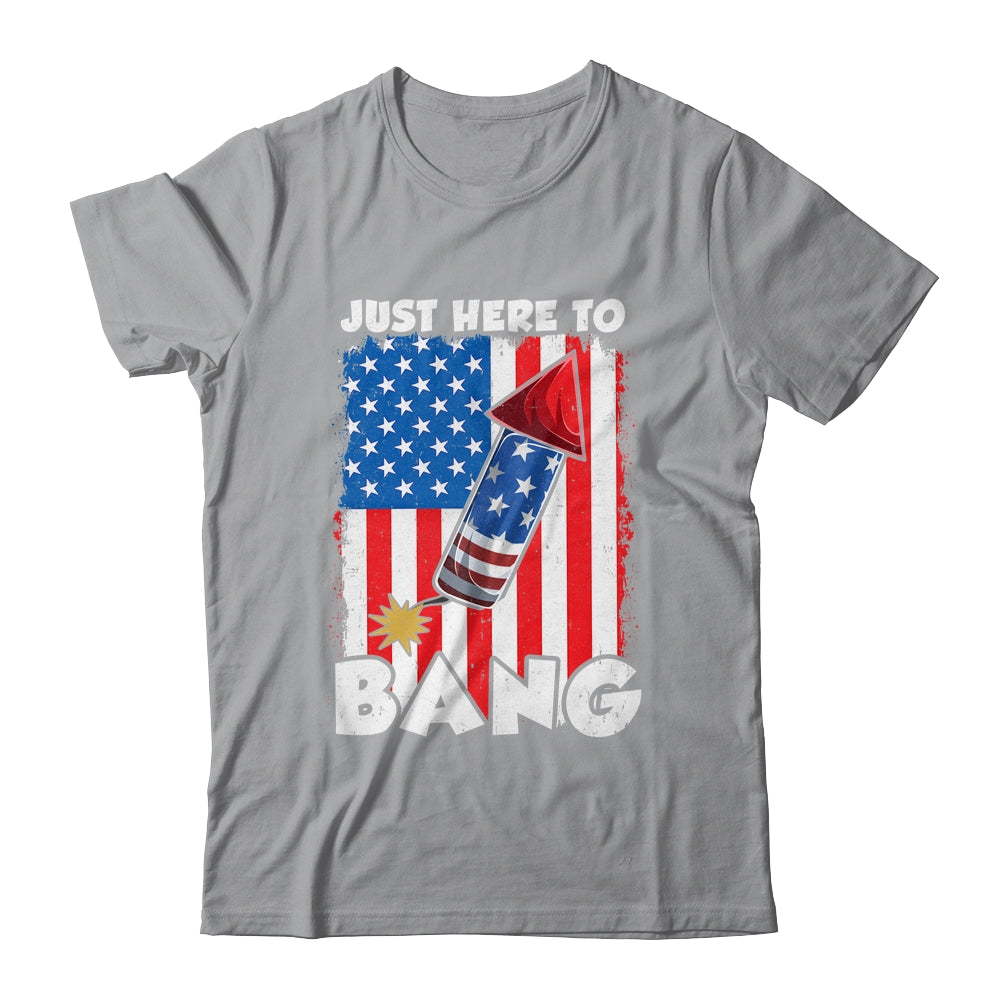 Just here To Bang 4th Of July American Flag Fourth Of July Shirt & Tank Top | siriusteestore