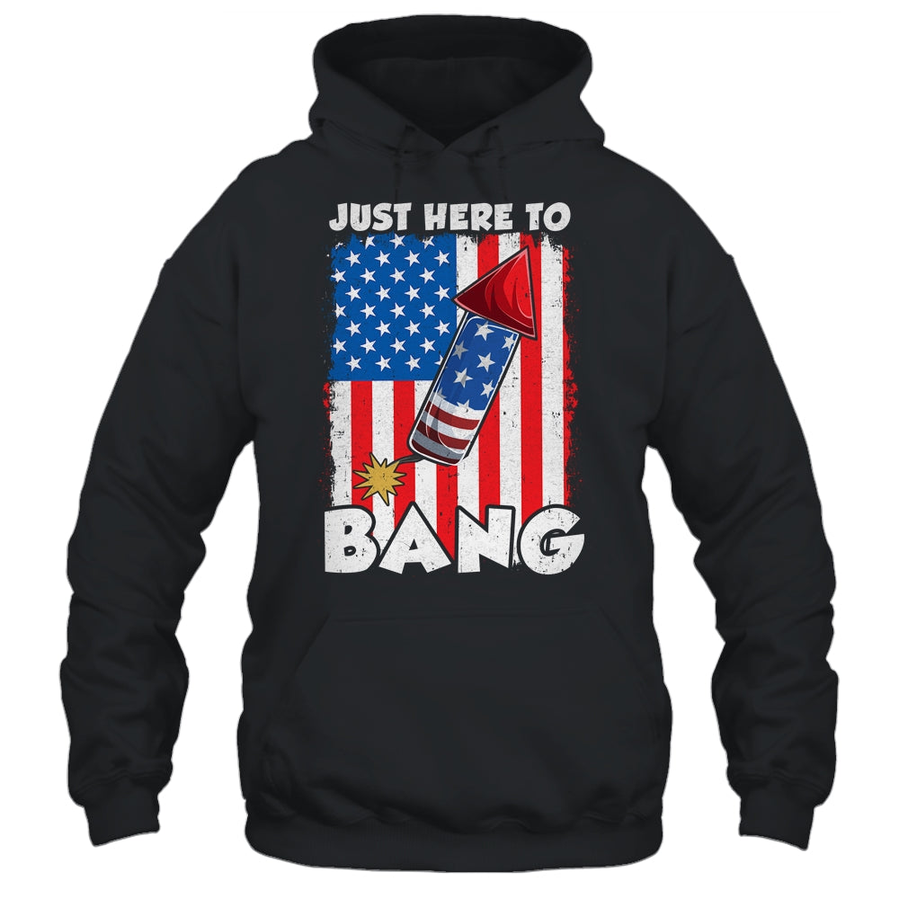 Just here To Bang 4th Of July American Flag Fourth Of July Shirt & Tank Top | siriusteestore