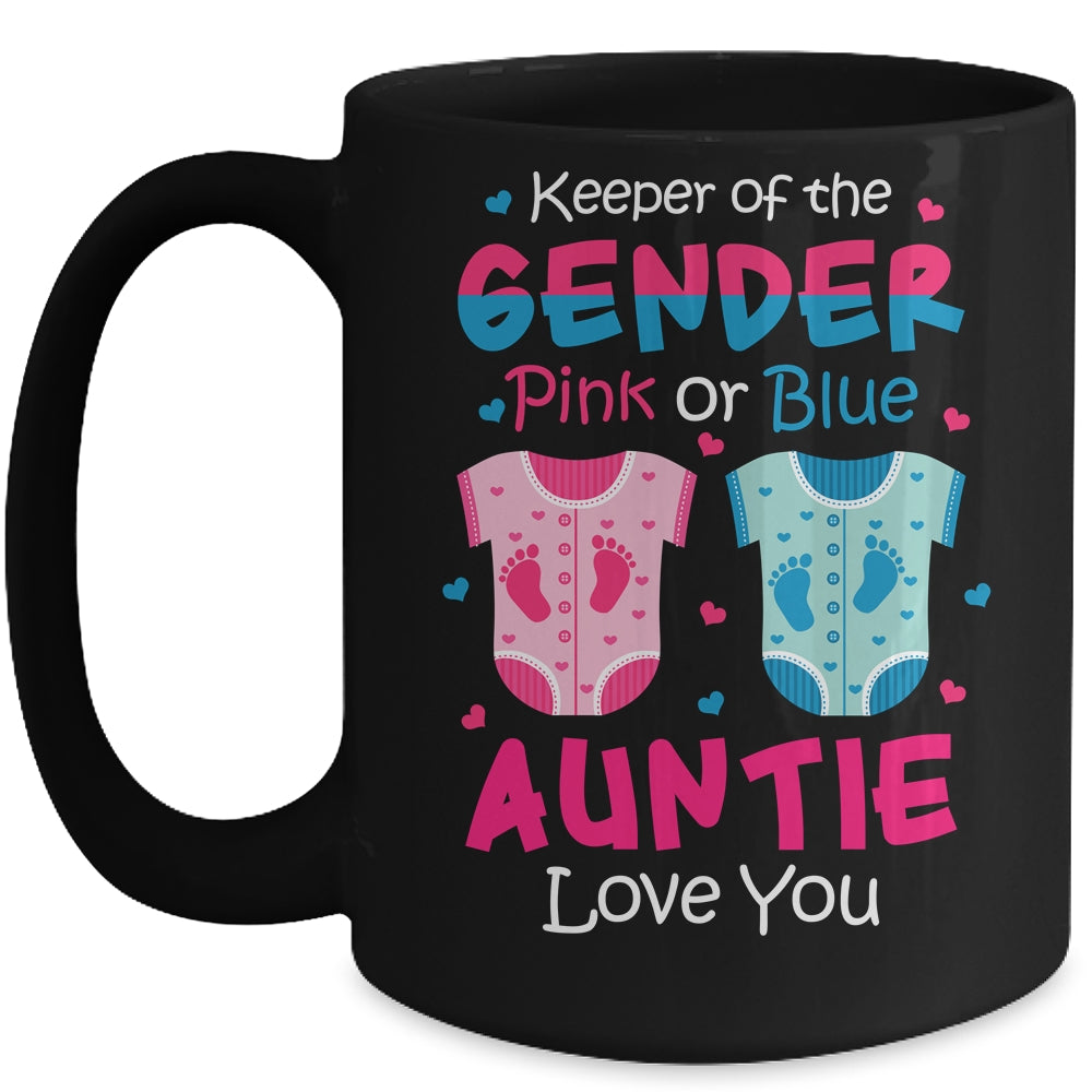 Keeper Of The Gender Auntie Loves You Baby Announcement Auntie Mug | siriusteestore