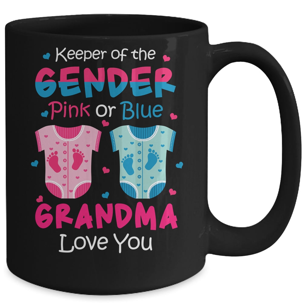 Keeper Of The Gender Grandma Loves You Baby Announcement Grandma Mug | siriusteestore