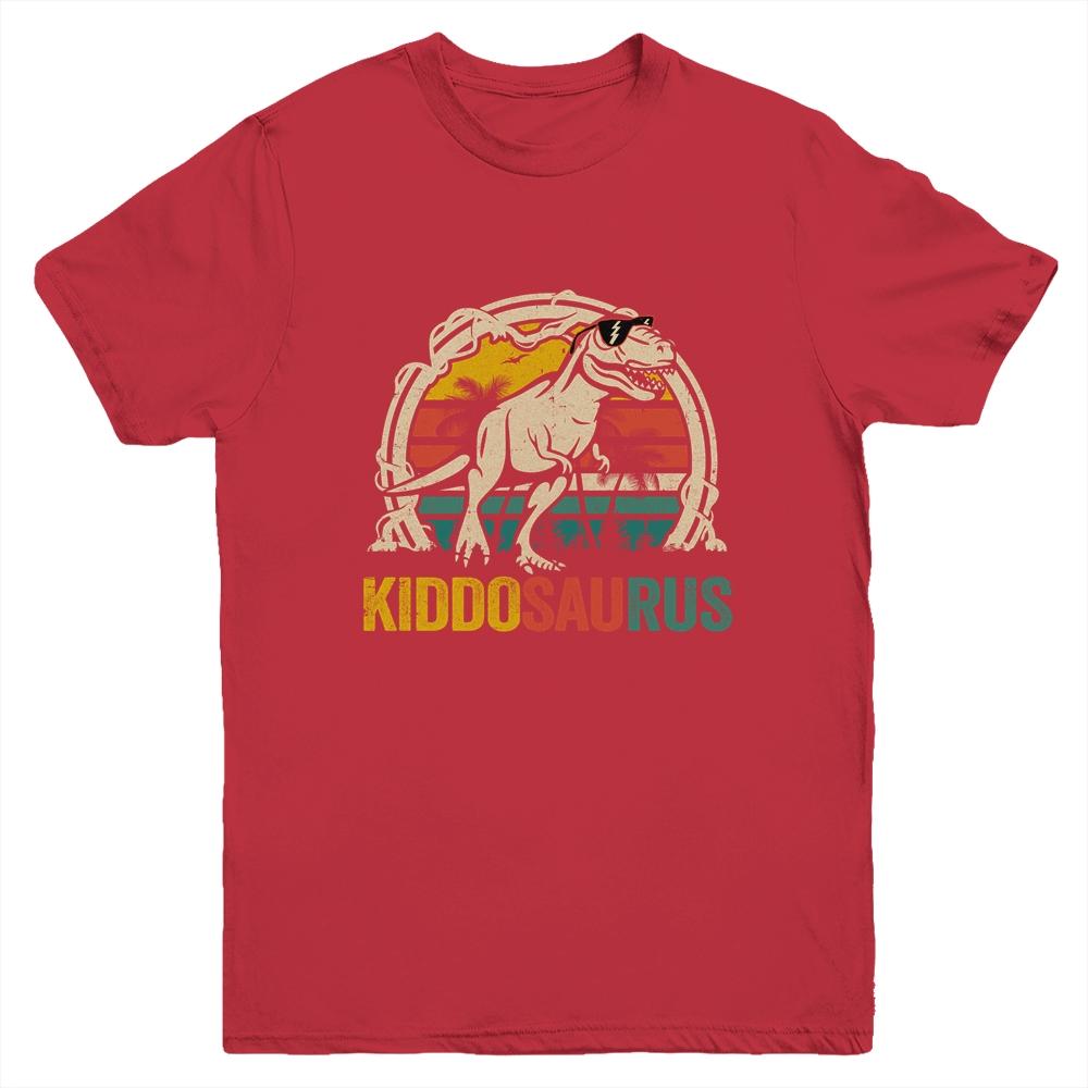 Kiddosaurus T Rex Dinosaur Kiddo Saurus Family Matching Youth Shirt | Siriustee.com