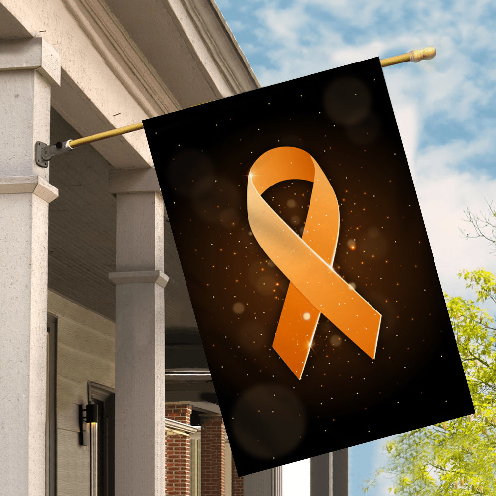 Kidney Cancer Leukemia Multiple Sclerosis Awareness Flag Orange Ribbon | siriusteestore