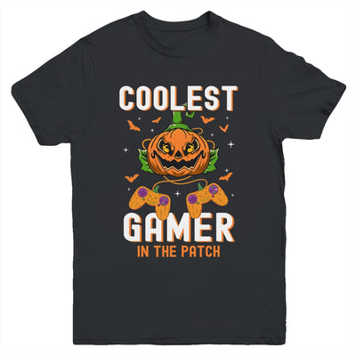 Kids Halloween Coolest Gamer In The Patch Boys Girls Pumpkin Youth Shirt | siriusteestore