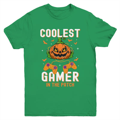 Kids Halloween Coolest Gamer In The Patch Boys Girls Pumpkin Youth Shirt | siriusteestore