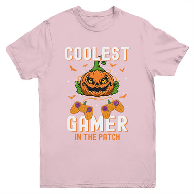 Kids Halloween Coolest Gamer In The Patch Boys Girls Pumpkin Youth Shirt | siriusteestore