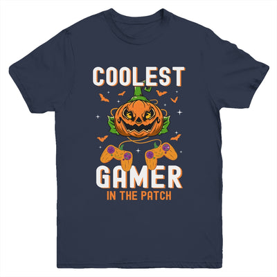 Kids Halloween Coolest Gamer In The Patch Boys Girls Pumpkin Youth Shirt | siriusteestore