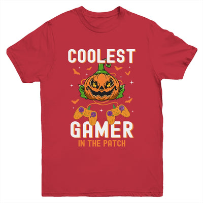 Kids Halloween Coolest Gamer In The Patch Boys Girls Pumpkin Youth Shirt | siriusteestore