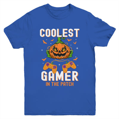 Kids Halloween Coolest Gamer In The Patch Boys Girls Pumpkin Youth Shirt | siriusteestore