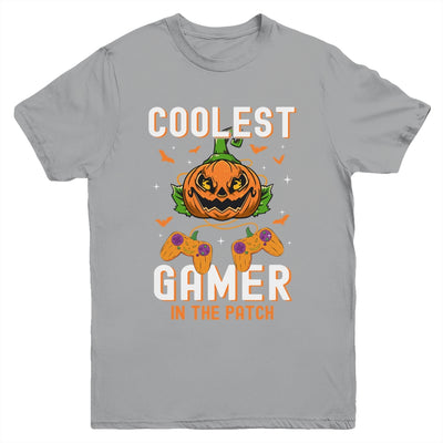 Kids Halloween Coolest Gamer In The Patch Boys Girls Pumpkin Youth Shirt | siriusteestore