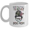 Kinda Busy Being A Teacher And A Dog Mom Mug | siriusteestore