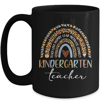 Kindergarten Teacher Leopard Rainbow Teacher Team Kindergarten Mug | siriusteestore