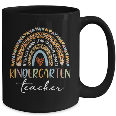 Kindergarten Teacher Leopard Rainbow Teacher Team Kindergarten Mug | siriusteestore