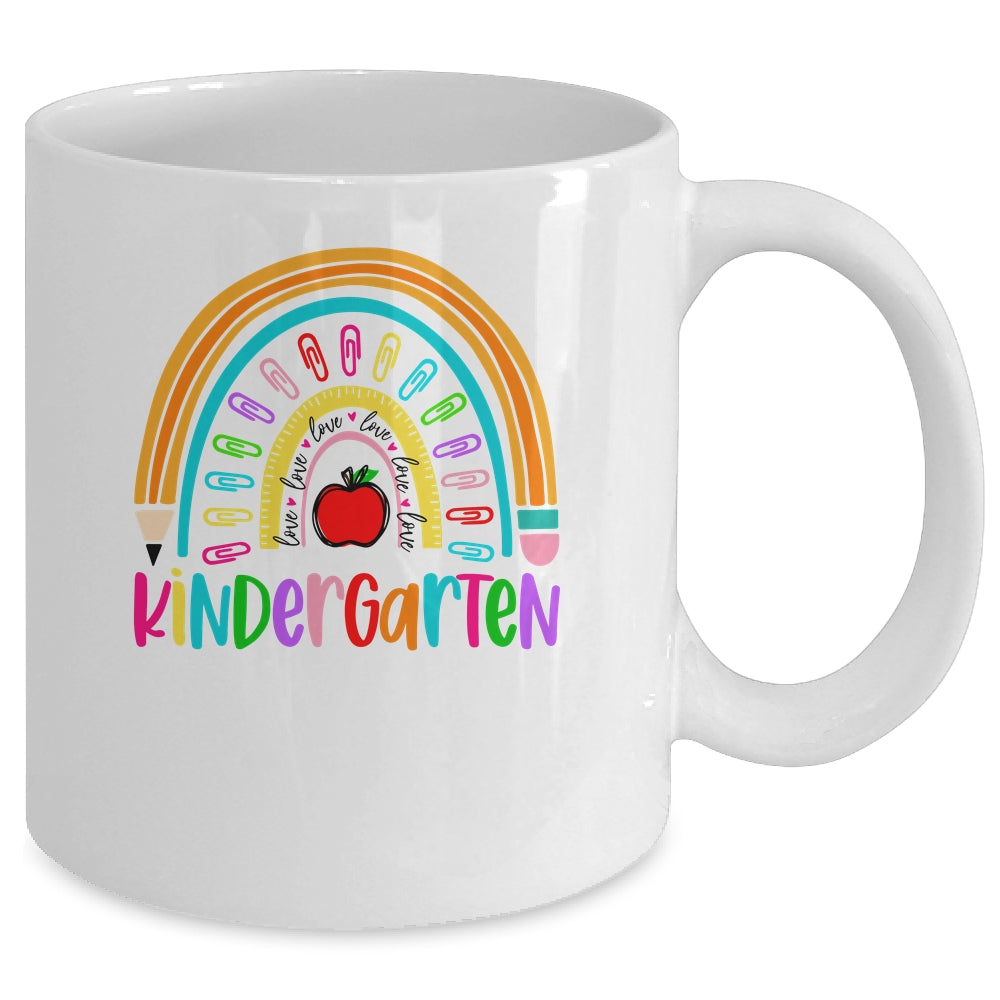Kindergarten Teacher Rainbow First Day Of Back To School Mug | siriusteestore