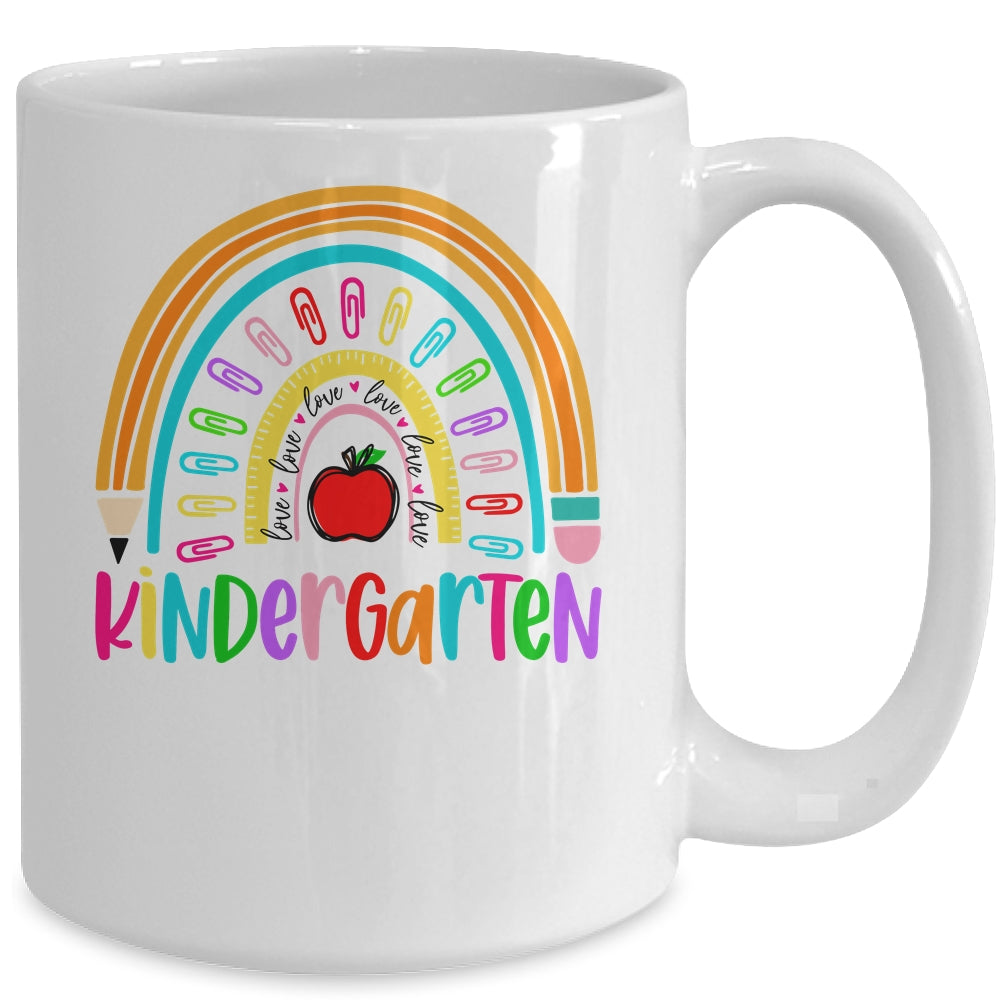 Kindergarten Teacher Rainbow First Day Of Back To School Mug | siriusteestore