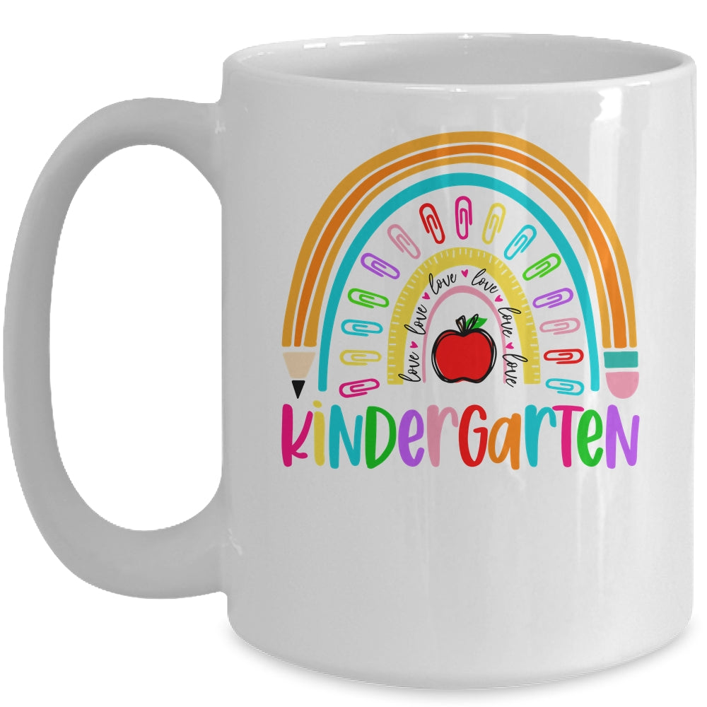 Kindergarten Teacher Rainbow First Day Of Back To School Mug | siriusteestore