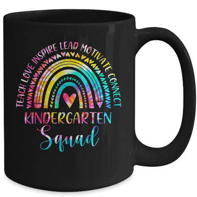 Kindergarten Teacher Squad Tie Dye Rainbow Back To School Mug | siriusteestore