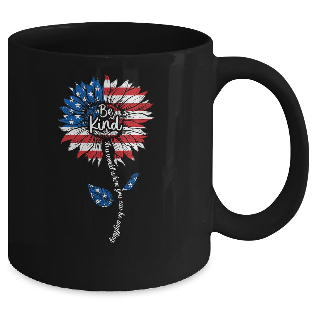 Kindness Sunflower Flag 4th July Patriotic Sunflower Mug | siriusteestore