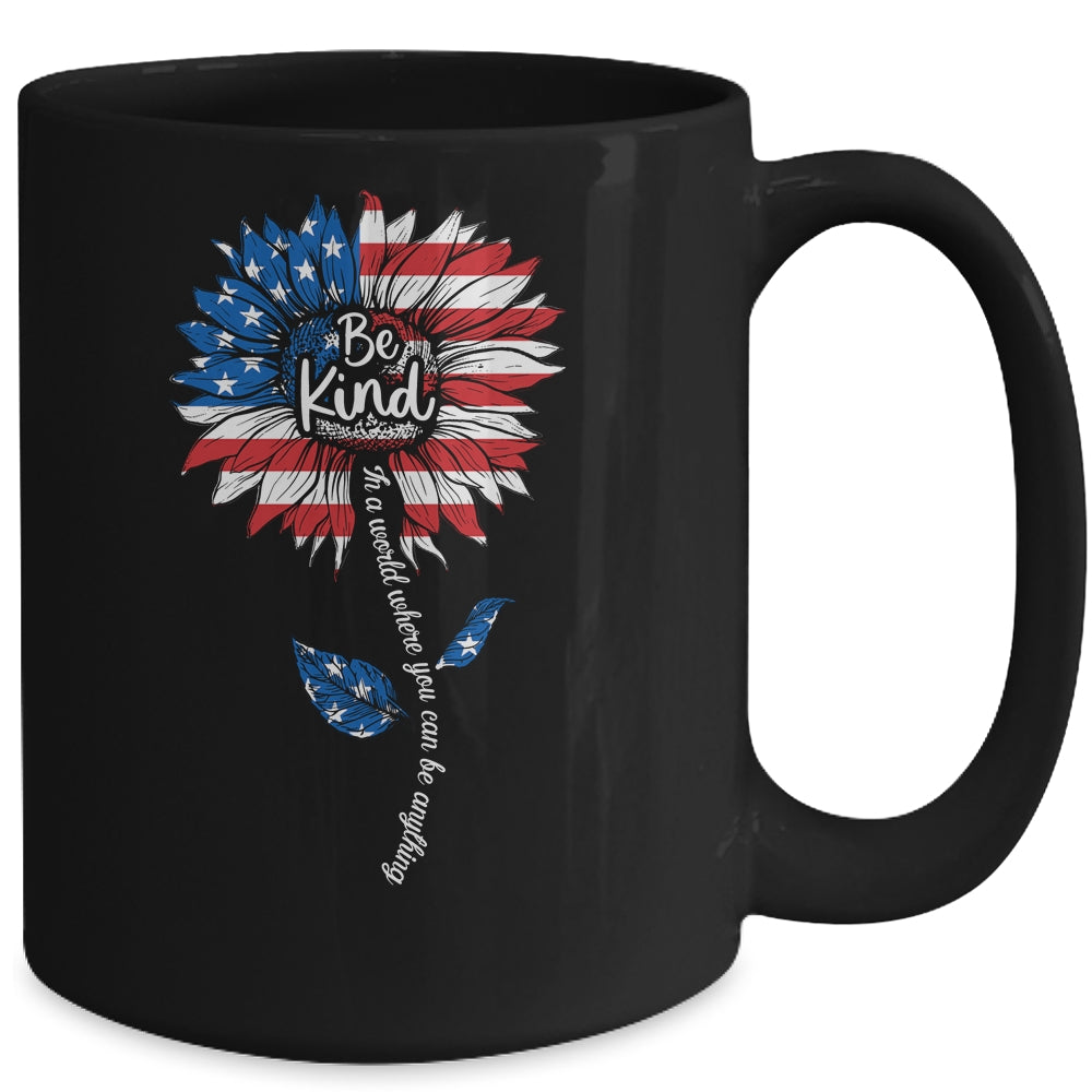 Kindness Sunflower Flag 4th July Patriotic Sunflower Mug | siriusteestore
